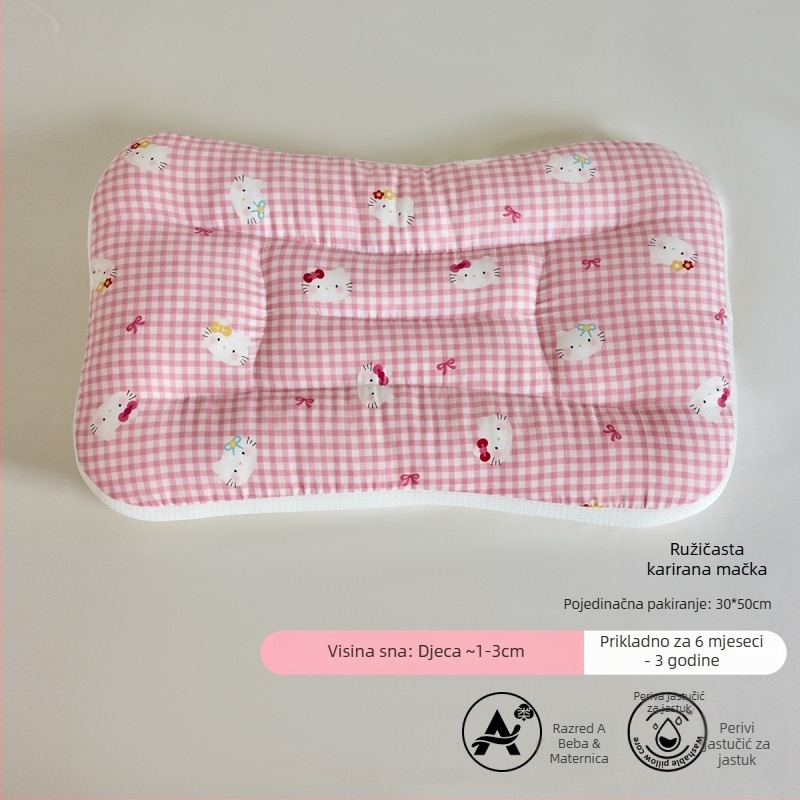 LIFE HOME Dječji jastuk za podršku vrata tijekom spavanja – visina 3–7 cm, punilo od poliesterskog vlakna, težina 0–0,5 kg