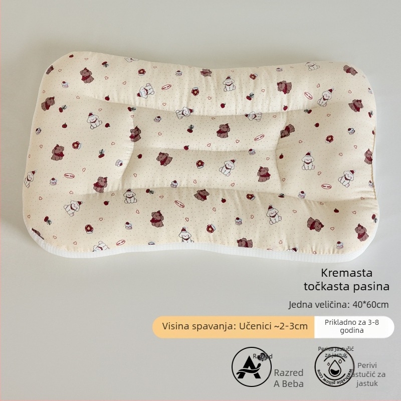 LIFE HOME Dječji jastuk za podršku vrata tijekom spavanja – visina 3–7 cm, punilo od poliesterskog vlakna, težina 0–0,5 kg