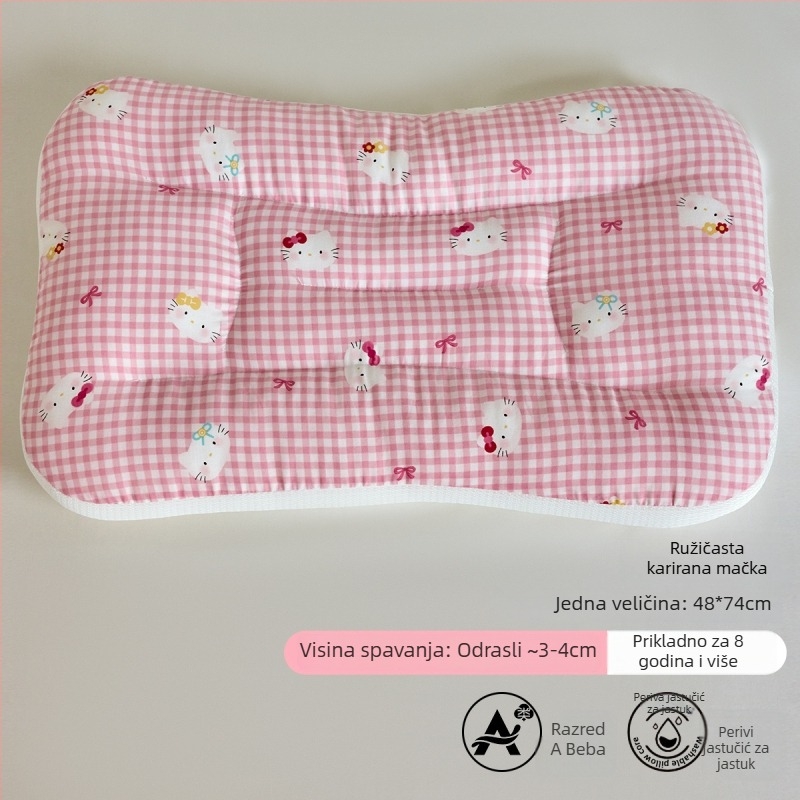 LIFE HOME Dječji jastuk za podršku vrata tijekom spavanja – visina 3–7 cm, punilo od poliesterskog vlakna, težina 0–0,5 kg