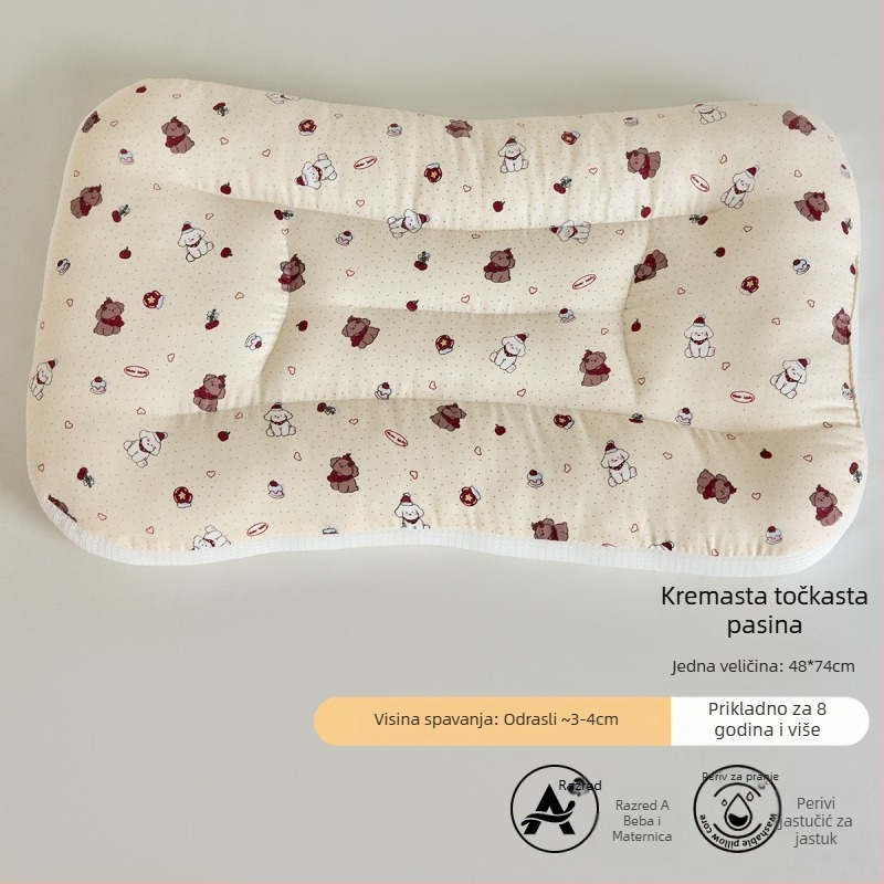 LIFE HOME Dječji jastuk za podršku vrata tijekom spavanja – visina 3–7 cm, punilo od poliesterskog vlakna, težina 0–0,5 kg