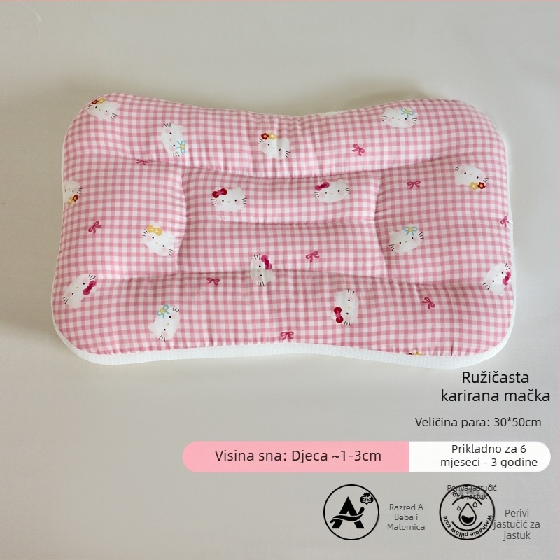 LIFE HOME Dječji jastuk za podršku vrata tijekom spavanja – visina 3–7 cm, punilo od poliesterskog vlakna, težina 0–0,5 kg