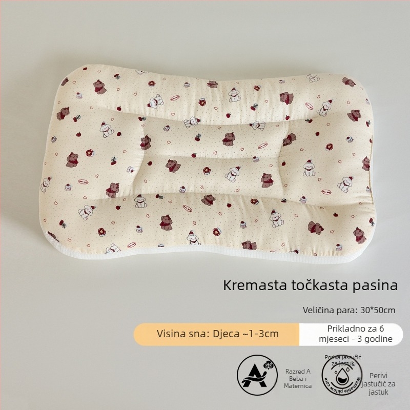 LIFE HOME Dječji jastuk za podršku vrata tijekom spavanja – visina 3–7 cm, punilo od poliesterskog vlakna, težina 0–0,5 kg