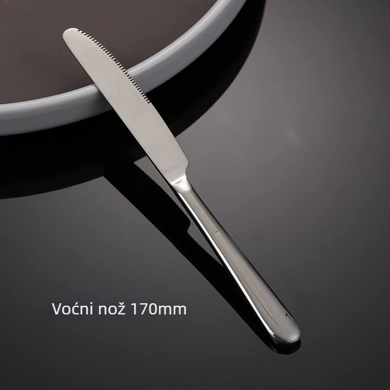 Set noževa, vilica i žlica od nehrđajućeg čelika – monohromatski dizajn, moderan i jednostavan stil, specifikacije 888