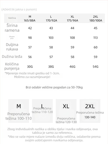 Ženska vesta s perjem, uski kroj, srednja debljina, poliester materijal, duljina 50–65 cm