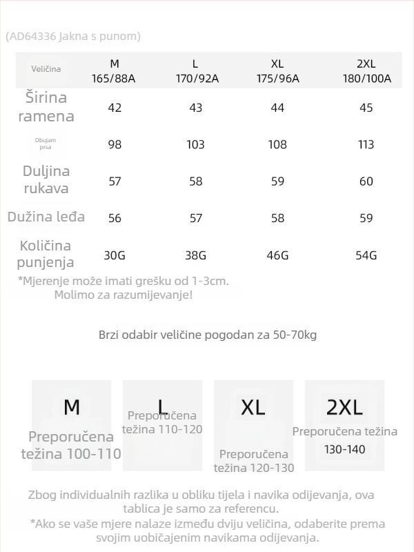 Ženska vesta s perjem, uski kroj, srednja debljina, poliester materijal, duljina 50–65 cm