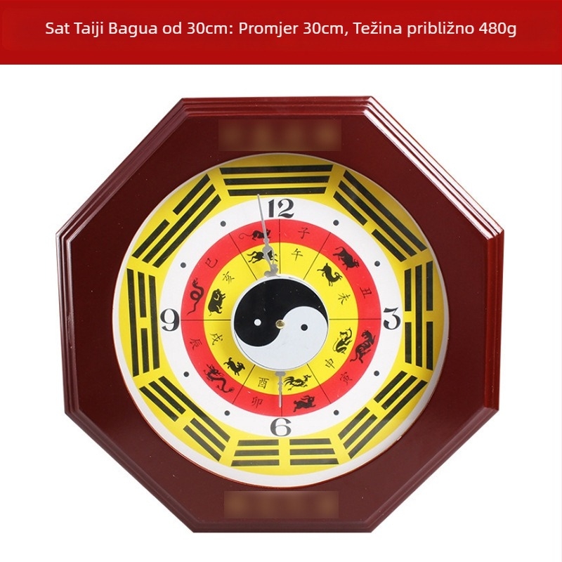 Drveni zidni sat s motivom četiri godišnja doba, tradicionalni narodni dizajn, 600 g, Xuanyi