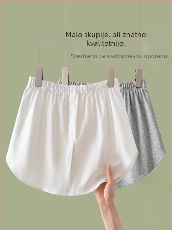Ženska A-linijska suknja od pamuka s elastanom, jednobojna, pleteni materijal, visok struk, na kopčama