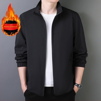 Muška jakna u korejskom stilu sa stojećim ovratnikom, zipom, opuštenog kroja