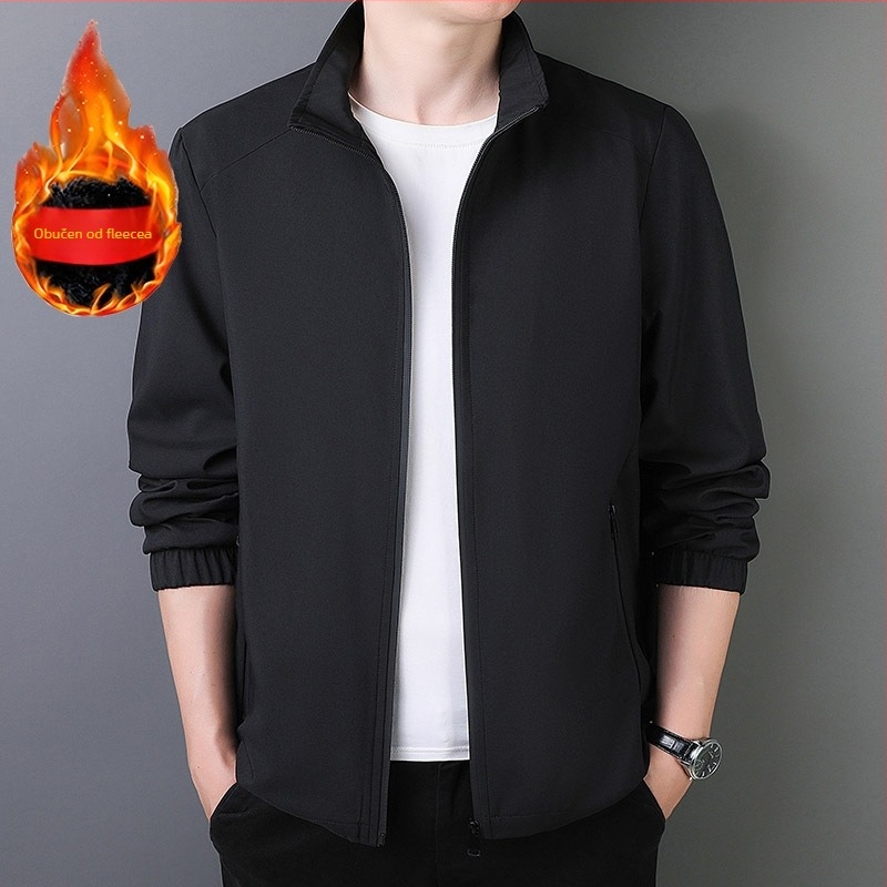 Muška jakna u korejskom stilu sa stojećim ovratnikom, zipom, opuštenog kroja