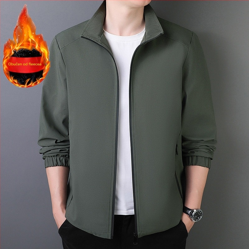 Muška jakna u korejskom stilu sa stojećim ovratnikom, zipom, opuštenog kroja