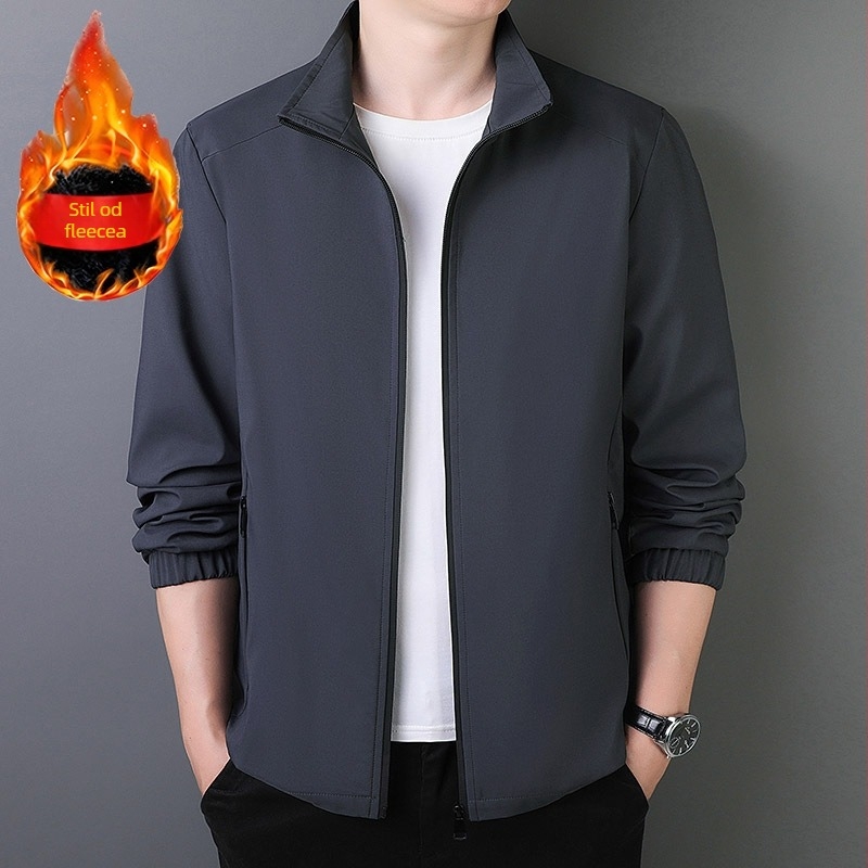 Muška jakna u korejskom stilu sa stojećim ovratnikom, zipom, opuštenog kroja