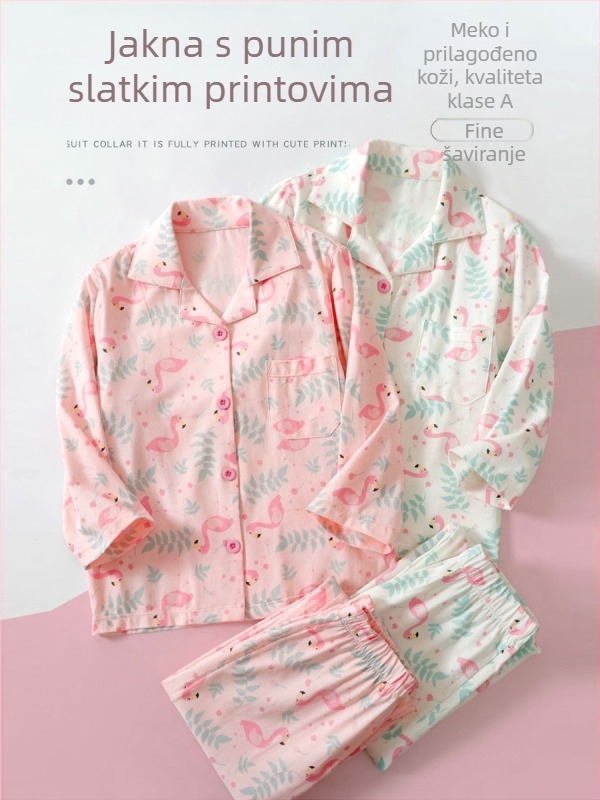 Dječji set pidžama od Lycra pamuka, unisex, za sve sezone, dugi rukavi i dugi hlače, 95% pamuk, prozračan, antibakterijski, odvodi vlagu