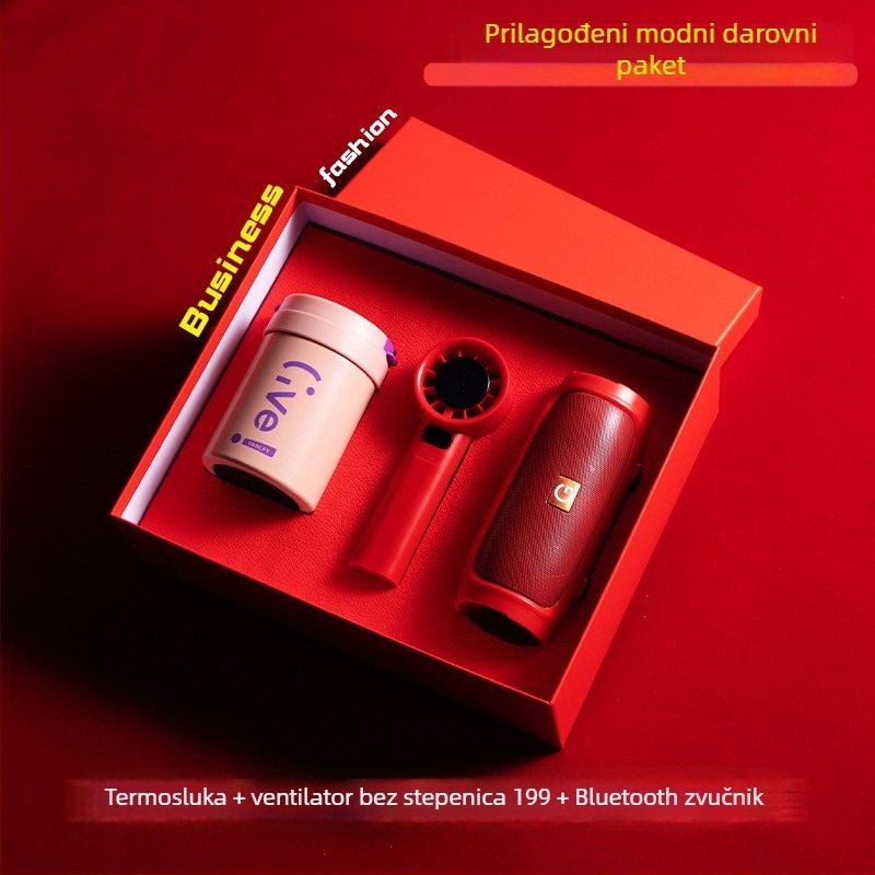 Poslovni darovni set od metala, moderni minimalistički stil, prilagođeno logo kao suvenir, marka Good luck