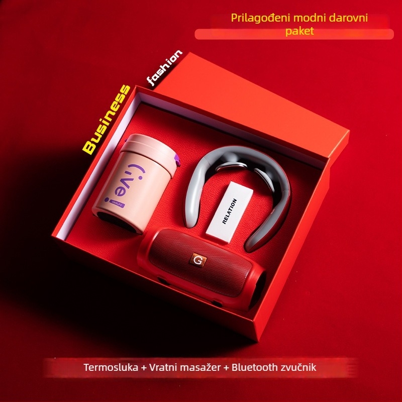 Poslovni darovni set od metala, moderni minimalistički stil, prilagođeno logo kao suvenir, marka Good luck