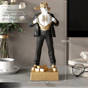 Mišićava statua Boga bogatstva | Smola, bojanje završne obrade, moderan minimalistički dizajn | idealan poklon za useljenje