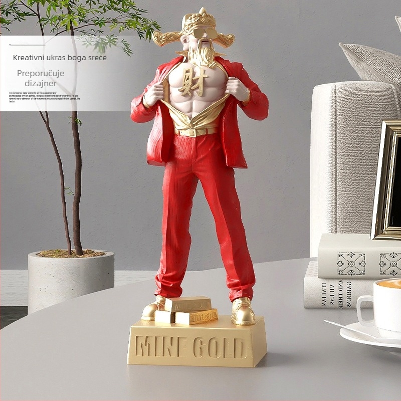 Mišićava statua Boga bogatstva | Smola, bojanje završne obrade, moderan minimalistički dizajn | idealan poklon za useljenje