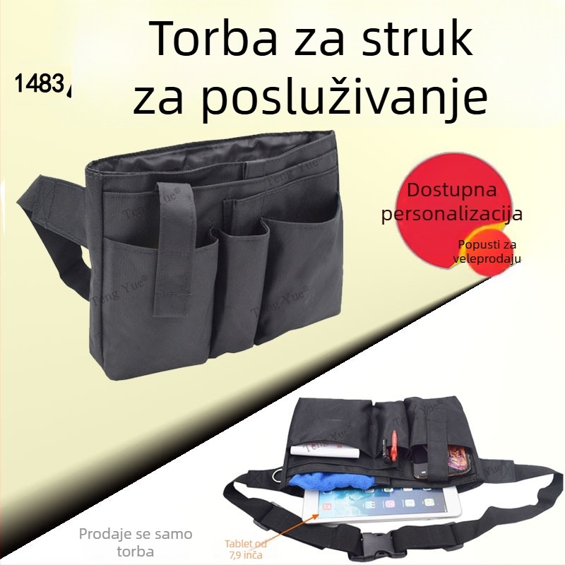 Torba za pojas za stiliste kose i šminke, model 1483-1, kubični oblik, Oxford plat, višefunkcionalna, za putovanja