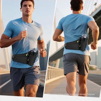 Poliesterska sportska torbica za struk za outdoor aktivnosti, prozračna i otporna na habanje, unisex, OEM brenda