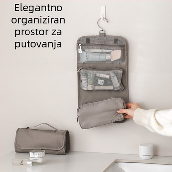 FaSoLa putna torba za pohranu kozmetike i toaletnih potrepština – poliester, stil ručne torbe, viseća, podijeljena, velik kapacitet