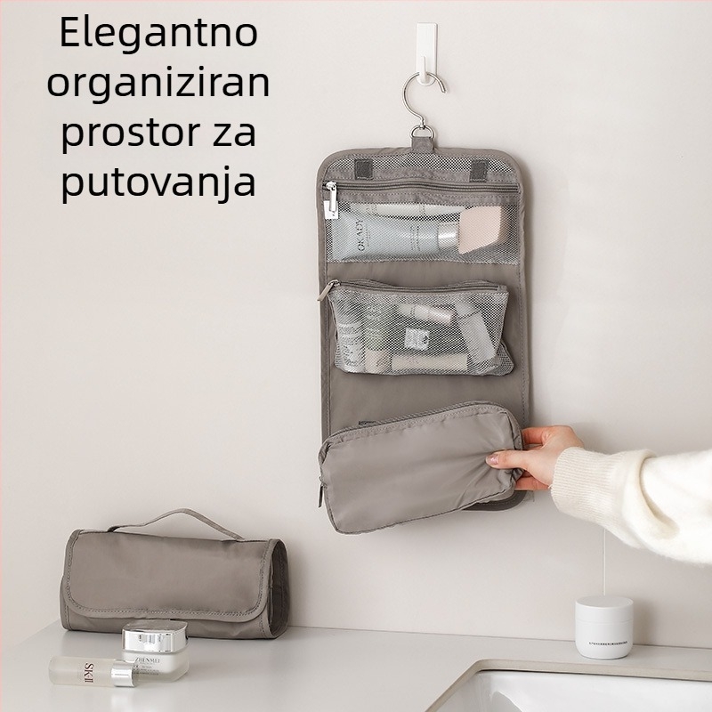 FaSoLa putna torba za pohranu kozmetike i toaletnih potrepština – poliester, stil ručne torbe, viseća, podijeljena, velik kapacitet