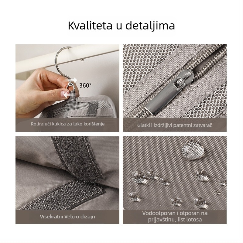 FaSoLa putna torba za pohranu kozmetike i toaletnih potrepština – poliester, stil ručne torbe, viseća, podijeljena, velik kapacitet