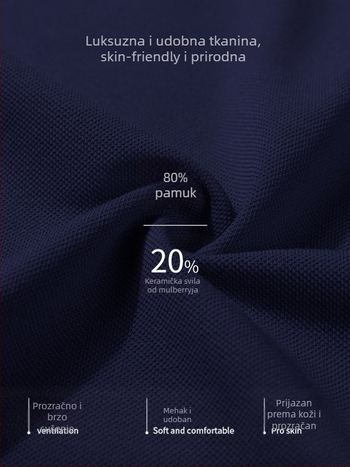 Polo majica s prilagođenim izvezenim logom, korejski stil verzija, labav kroj, kratki rukavi, pamuk tkanina