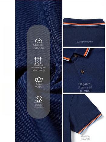 Polo majica s prilagođenim izvezenim logom, korejski stil verzija, labav kroj, kratki rukavi, pamuk tkanina