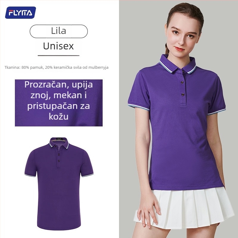 Polo majica s prilagođenim izvezenim logom, korejski stil verzija, labav kroj, kratki rukavi, pamuk tkanina