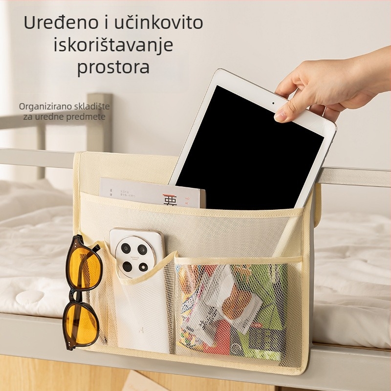 Vješeni organizator za pohranu od tekstila, kubičnog oblika, netkane tkanine, prozračan, za unutarnju upotrebu u studentskom domu, moderni stil.