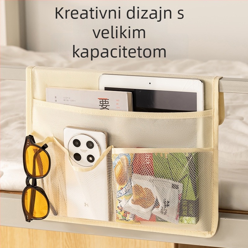 Vješeni organizator za pohranu od tekstila, kubičnog oblika, netkane tkanine, prozračan, za unutarnju upotrebu u studentskom domu, moderni stil.