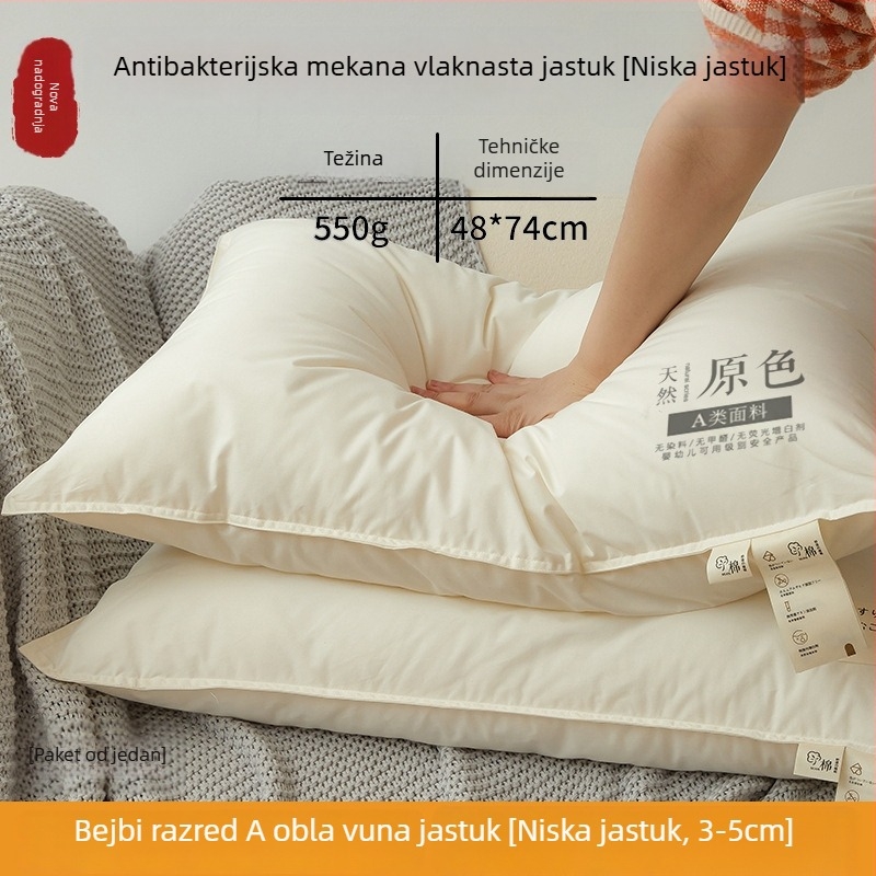 Pravokutno jezgro jastuka od poliester vlakana za odrasle, podrška vratnoj kralježnici, pomoć za san, tkanina 100% poliester, punilo poliester