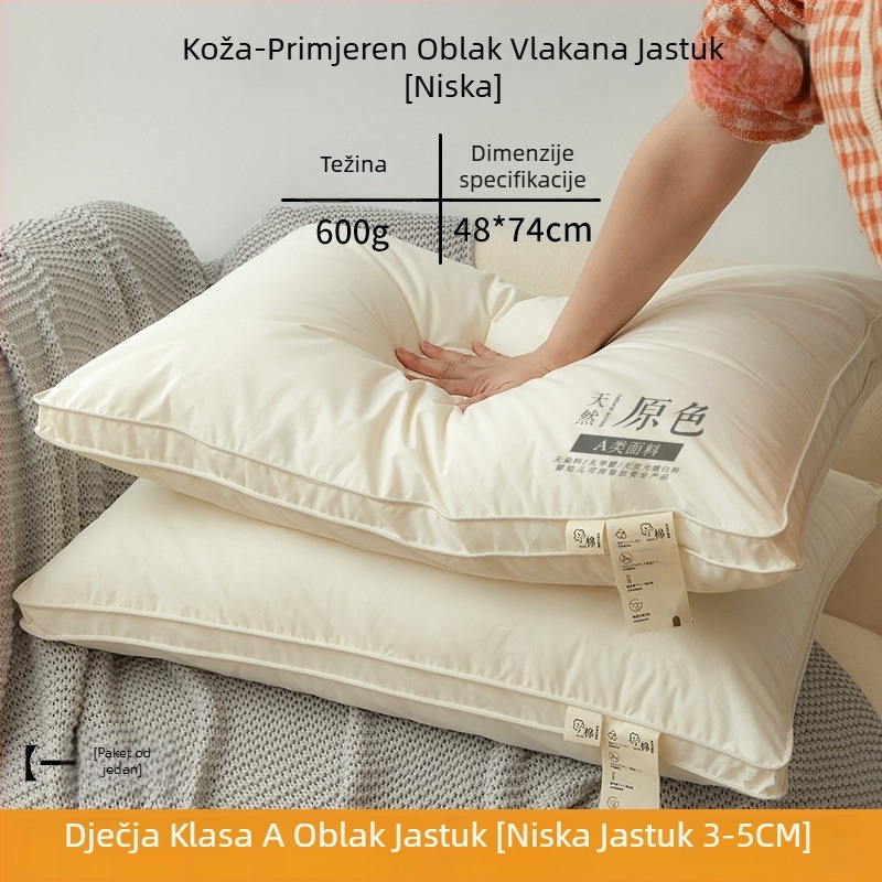 Pravokutno jezgro jastuka od poliester vlakana za odrasle, podrška vratnoj kralježnici, pomoć za san, tkanina 100% poliester, punilo poliester
