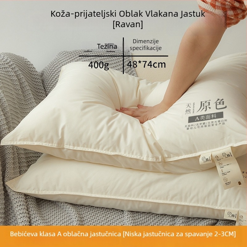 Pravokutno jezgro jastuka od poliester vlakana za odrasle, podrška vratnoj kralježnici, pomoć za san, tkanina 100% poliester, punilo poliester