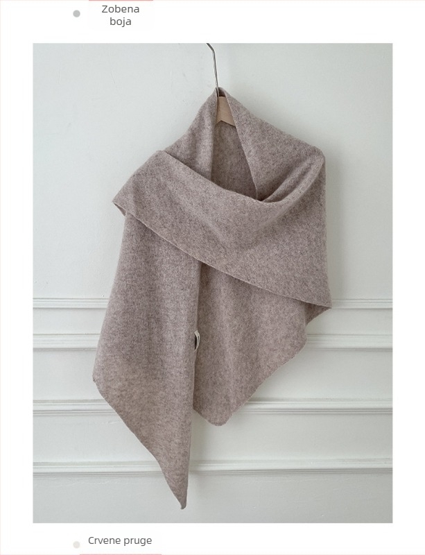 Vuneni šal i pleteni kardigan, 100% vuna, monohromatski uzorak, održava toplinu, jesen 2025