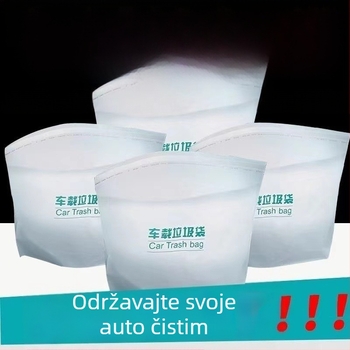 Auto vreća za otpad s ljepilom, PE materijal, jednokratna, ravno otvaranje, za unutarnju uporabu u vozilu