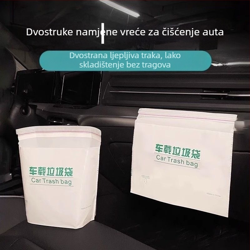 Auto vreća za otpad s ljepilom, PE materijal, jednokratna, ravno otvaranje, za unutarnju uporabu u vozilu