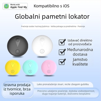 F18 GPS lokator za iOS – višenamjenski tragac za kućne ljubimce, starije osobe, djecu i dragocjenosti; globalno pozicioniranje, navigacija kartom, obavijest o gubitku, baterija 240 mAh