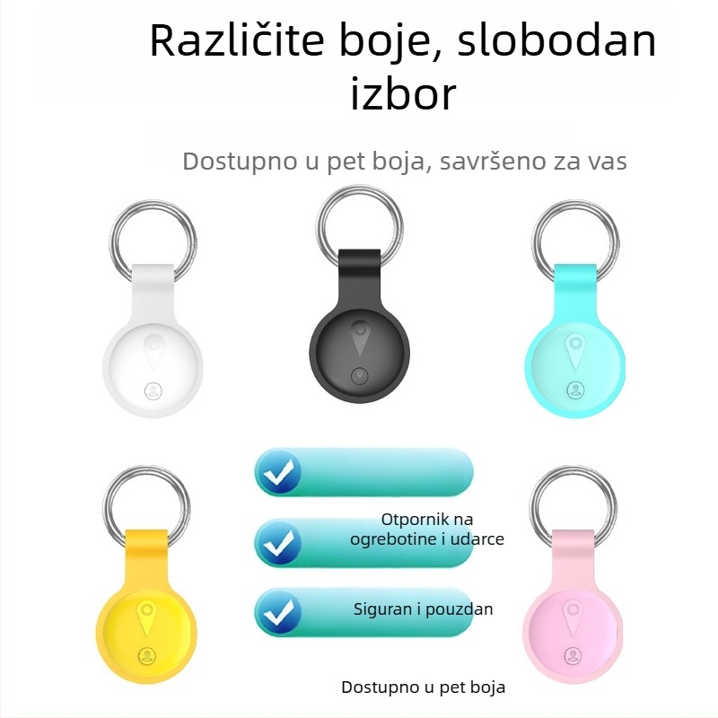 F18 GPS lokator za iOS – višenamjenski tragac za kućne ljubimce, starije osobe, djecu i dragocjenosti; globalno pozicioniranje, navigacija kartom, obavijest o gubitku, baterija 240 mAh