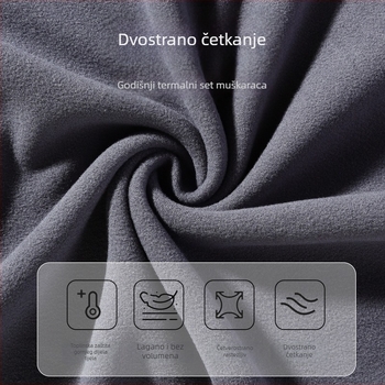 Muška termalna vesta s dvostrukim fleeceom, debljina 201–250 g/m², okrugli ovratnik, pulover, jednodjelna, poliestar 90–95%