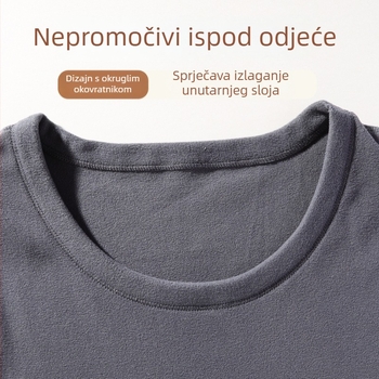 Muška termalna vesta s dvostrukim fleeceom, debljina 201–250 g/m², okrugli ovratnik, pulover, jednodjelna, poliestar 90–95%