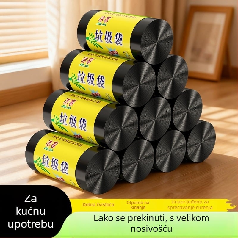 Kese za kućanski otpad, debele, s plosnatim otvorom, jednokratne, PE, 100 rolama