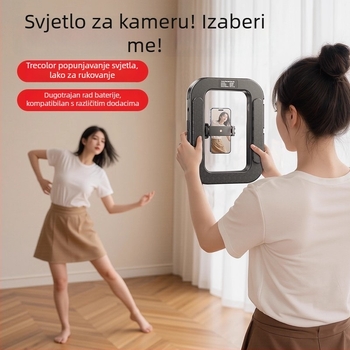 Ručna mini kružna svjetiljka za pametne telefone, prenosna fotografijska svjetiljka s višerazinskim podešavanjem, 10–50W, 220V