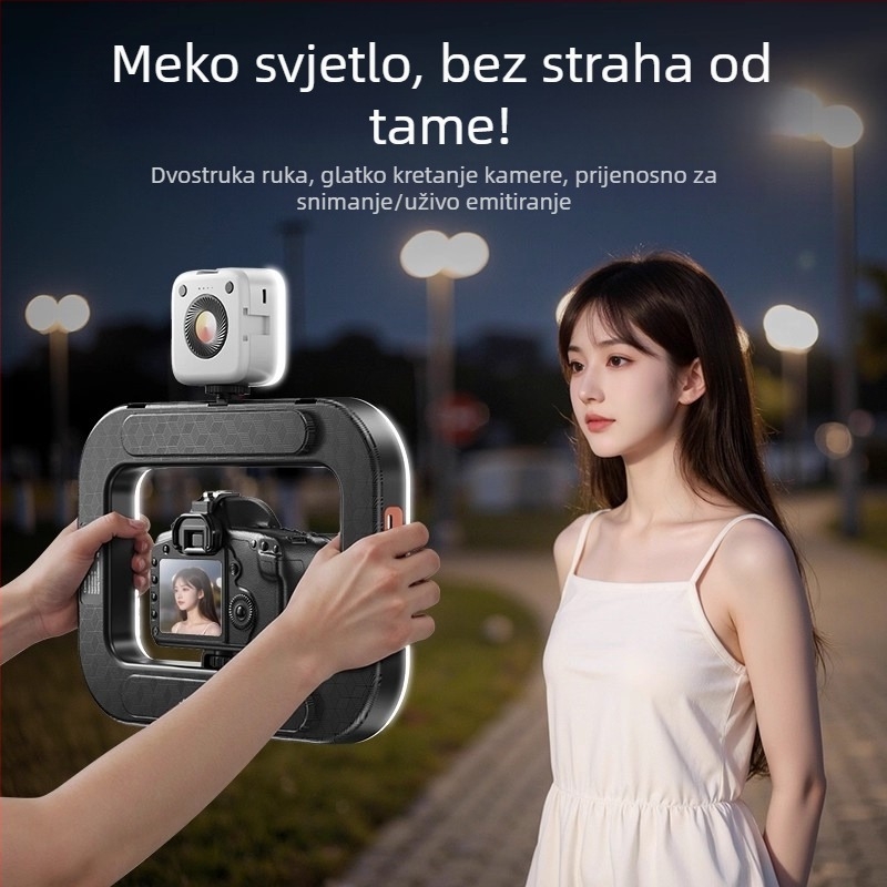 Ručna mini kružna svjetiljka za pametne telefone, prenosna fotografijska svjetiljka s višerazinskim podešavanjem, 10–50W, 220V