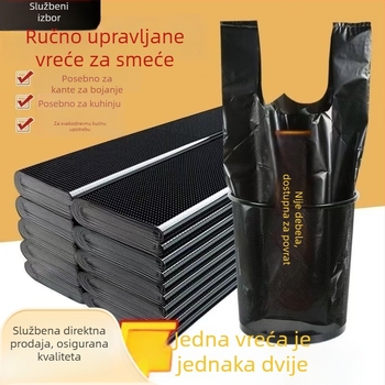 Debeli vrećice za smeće s ručkama, stil veste, jednokratne, za kućnu i kuhinjsku upotrebu