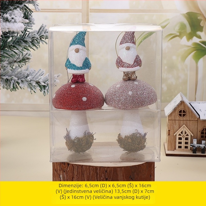 Božićni ukras za bor – 3D snježna pahulja s mašnicom, plastična, Qiaochi, božićni stil.