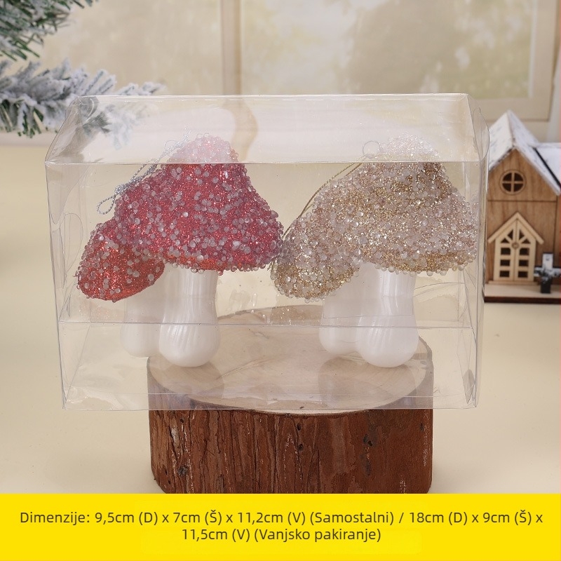 Božićni ukras za bor – 3D snježna pahulja s mašnicom, plastična, Qiaochi, božićni stil.