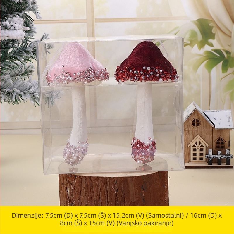 Božićni ukras za bor – 3D snježna pahulja s mašnicom, plastična, Qiaochi, božićni stil.