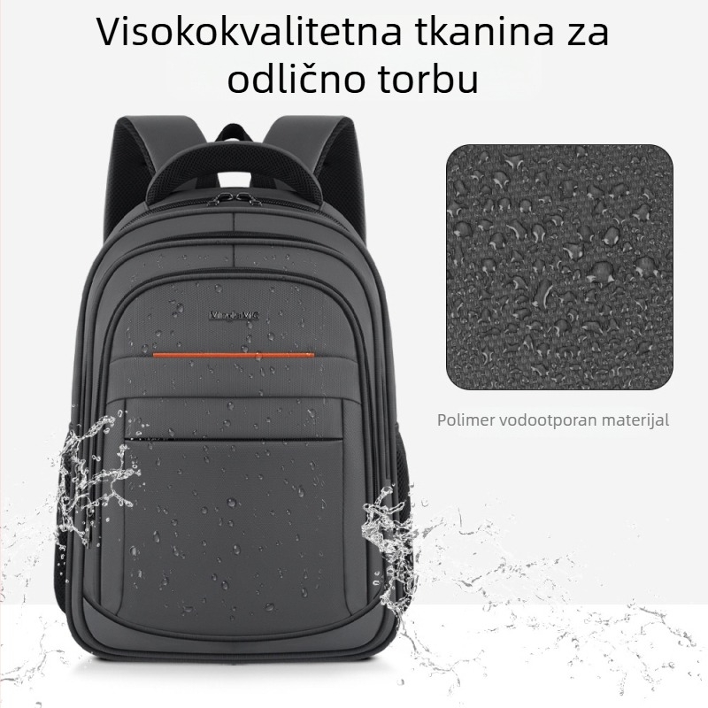 Ruksak za laptop velike kapacitete – vodootporan PVC omotač, 36–55 L, poslovni stil putovanja, poliester tkanina, sustav naramenica s zračnim jastukom.