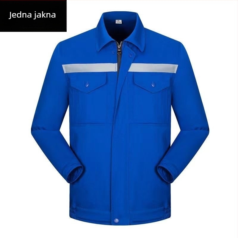 Muški set radne uniforme za proljeće i jesen, mehaničar, reflektirajući elementi, zaštita od opeklina, poliester tkanina, podstava 100% poliester, za tvornicu