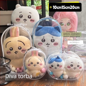 Zaštitni etui za plišanu lutkicu Chiikawa, cilindrični PVC zaštitni omot, višekorisno za putovanja i stolno skladištenje.